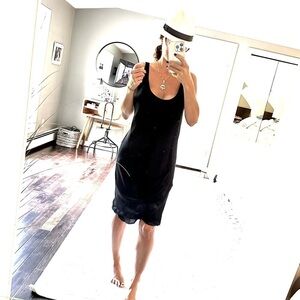 Helmut Lang black tang classic sleeveless tank  dress size 4